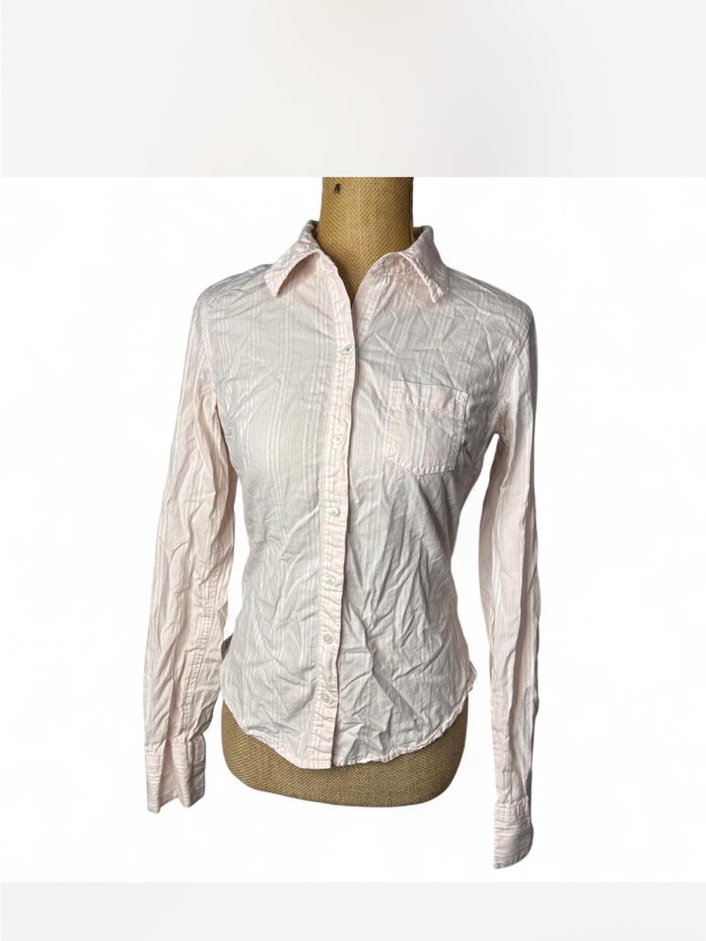 Aeropostale Pale Pink Long-Sleeve Button-Down Shirt